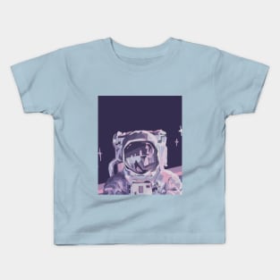 Purple retro astronaut Kids T-Shirt